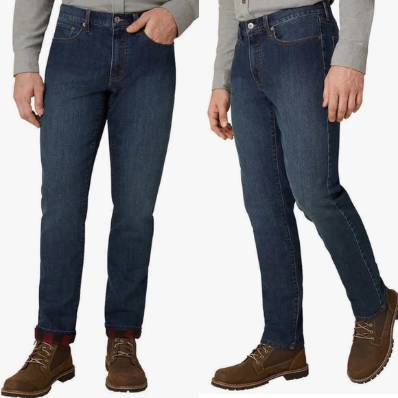 Eddie Bauer Straight Fit Flannel Lined Denim Jeans Men's 38x34 - Picture 1 of 16